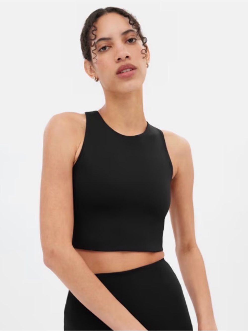 girlfriend Black High-Neck Sports Bra